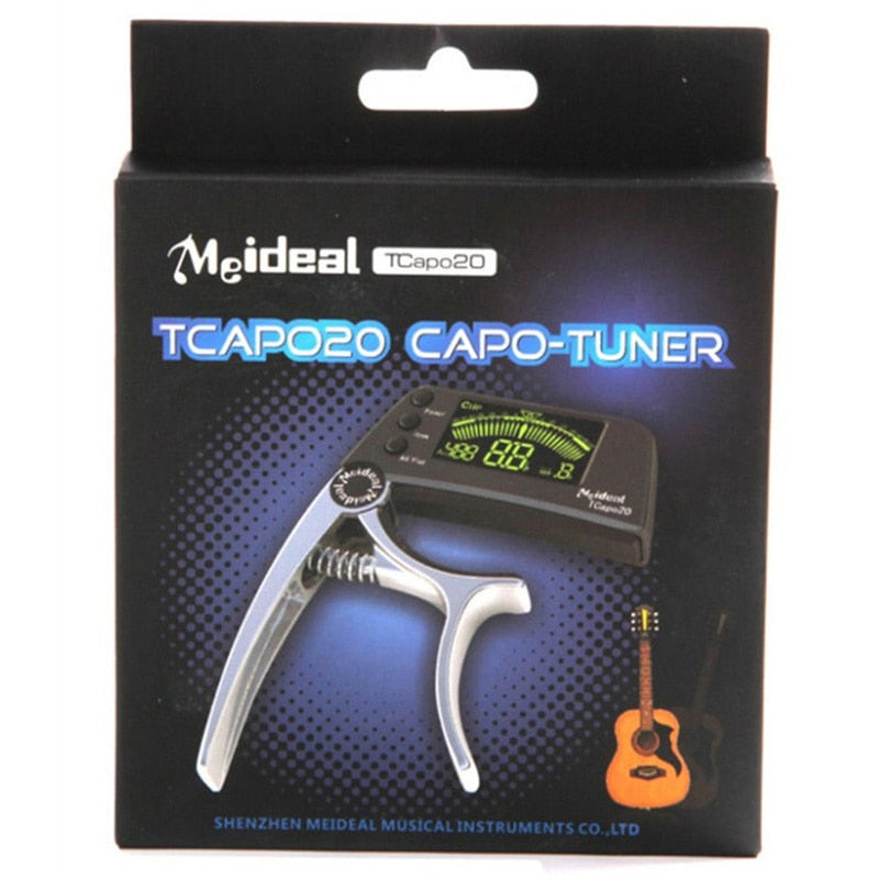 TCapo20 Acoustic Guitar Tuner Capo Guitar Capofret 2 in 1 Capo Tuner Metal for Electric Guitar Bass Chromatic Parts