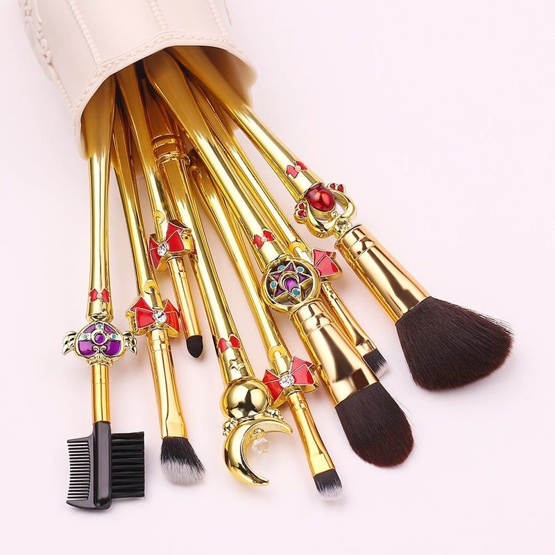 New 8pcs Pro Makeup Brushes Sets &amp; Kits Moon Anime Soft Hair Blusher Concealer Eye Shadow FOUNDATION Lip Brush Cosmetics Tool