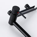 Bagnolux Brass Black Wall-Mounted Hot and Cold Mixed Type Bathtub Spout Hand Spray Shower Seat Bathroom Faucet