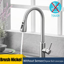 Kitchen Faucets Smart Sensor Pull-Out Hot and Cold Water Switch Mixer Tap Smart Touch Spray Tap Kitchen Black Crane Sink Faucets