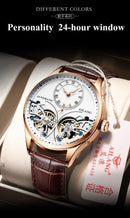 AILANG Genuine Brand Men&#39;s Double Tourbillon Luminous Direct-looking Mechanical Watch Automatic Watch Men&#39;s Watch   Hollow Movem