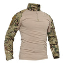 Camiseta de manga larga de combate militar MAGCOMSEN para hombre, camiseta táctica militar de caza con cremallera 1/4, camisetas de aventura para senderismo al aire libre