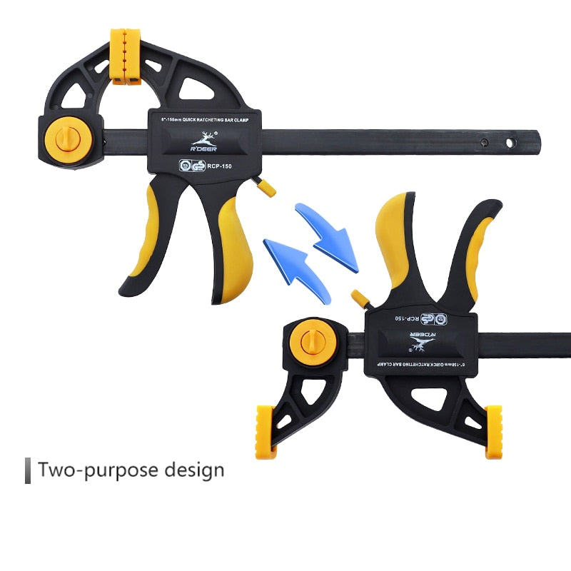 6”/12” Woodworking Clamps Quick Release Wood Clamp Plastic F Clip Fixed Clamp Grip Work Bar Spreader Gadget DIY Hand Tools 1pc