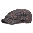 Winter Wool Tweed Flat Cap Men Large Check Newsboy Caps Fall Winter Warm Ivy Hat Cabbie Driver Retro Vintage Father Boina BLM280