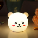 Panda Bear Dog LED Night Light Touch Sensor Colorful Rechargeable Bedroom Silicone Animal Lamp for Children Baby Sleeping Gift