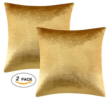 2 paquetes de fundas decorativas doradas para cojines, fundas para sofá cama, modernas fundas de cojines de terciopelo sólido de lujo para el hogar, color plateado