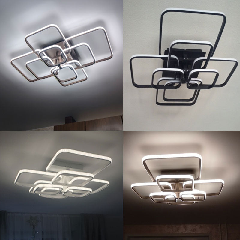 White&Black Lustre Modern Led Chandelier Living room Bedroom Dining room Led Chandelier Lighting Ceiling Lamp avize modern salon