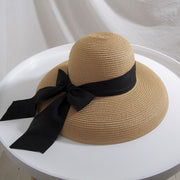 The Riviera | Hepburn-Style Wide-Brim Straw Sun Hat with Bow