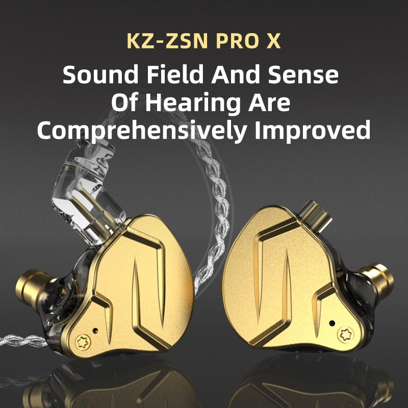 KZ ZSN Pro X In Ear Earphones Hybrid technology 1BA+1DD HIFI Bass Metal Earbuds Sport Noise Cancelling Headset Monitor