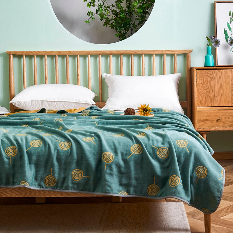 New 6 Layer 100% Cotton Gauze Baby Blankets Baby Muslin Swaddle for Newborn Soft Breathable Small Quilt Knee Blanket Bath Towel