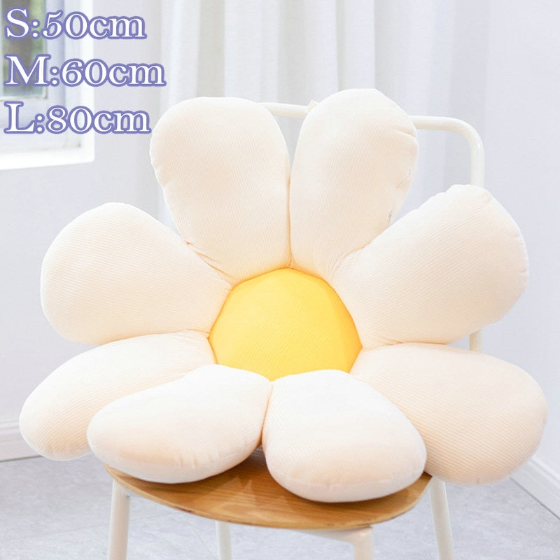 Washable Daisy Flower Cushion Soft Stuffed Car Pillow Peach Blossom Chair Cushion Girly Room Sofa Decor Gift For Girl Birthday