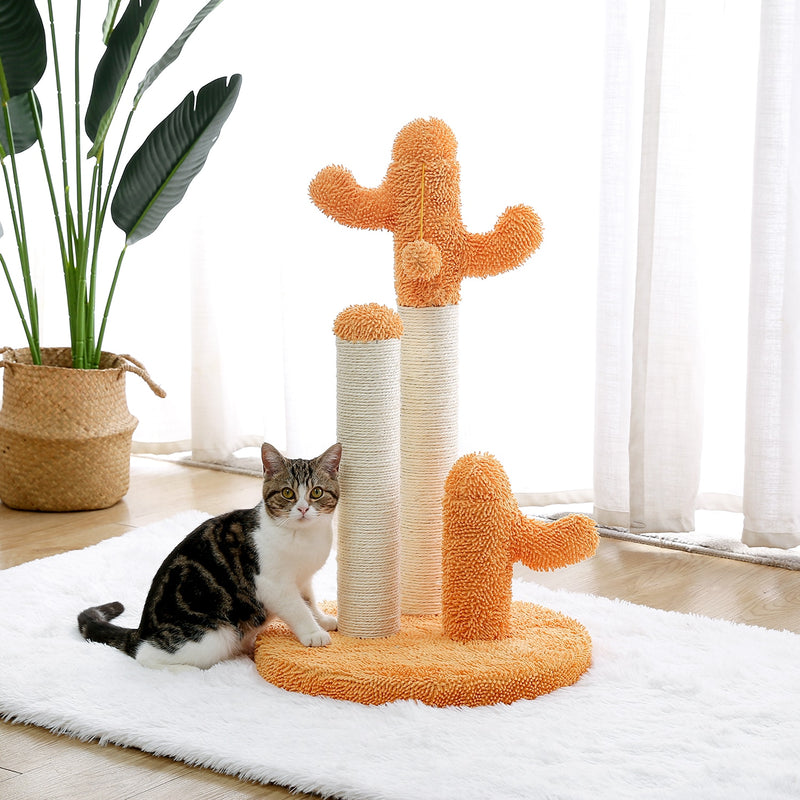 Casa de árbol de gato estilo Cactus de 2 tamaños, postes de escalada para gatos, gatitos, divertido juguete de salto, casa de gatos, rascador gato