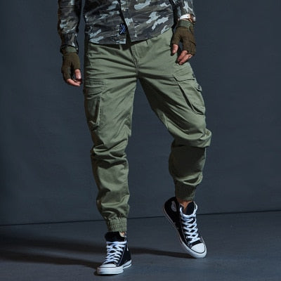 Military Tactical Pants Mens Joggers Camouflage Cargo Casual Pants Male 100% Cotton Multi-Pocket Fashions Large size Trousers