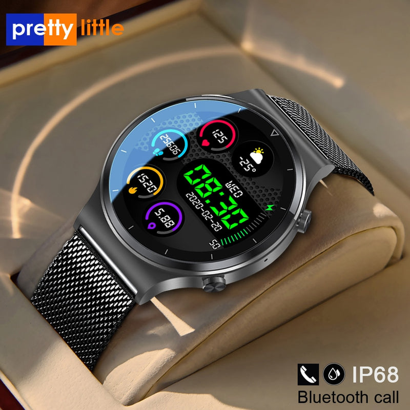 Neue Bluetooth Call Smart Watch Männer S-600 IP68 Wasserdichter Voll-Touchscreen Sport Fitness Smartwatch Benutzerdefiniertes Gesicht für Android IOS