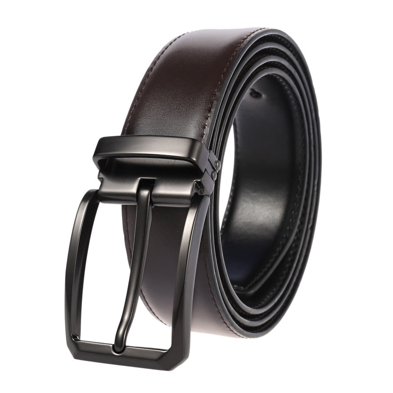 MEDYLA Genuine Leather For Men High Quality Black Buckle Jeans Belt Cowskin Casual Belts Business Belt Cowboy Waistband 3.5cm