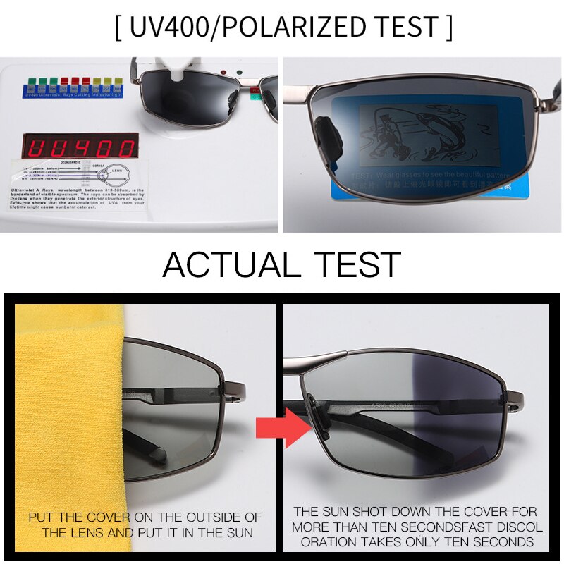 Gafas de sol polarizadas SIMPRECT para hombre 2022, gafas de sol fotocromáticas para conductor, gafas de sol antideslumbrantes cuadradas Retro Vintage para hombre