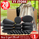 Tontin 20pcs/set Hot Stone Massage Set Heater Box Relieve Stress Back Pain Health Care Lava Basalt round massage tool Stones