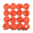 240PCS 5.5cm 2" Pearl Cluster Rhinestone Center Chiffon Hair Flower Hand Sewing Flower Boutique For Baby Headbands