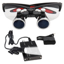 Dental Loupes Dental Magnifier Dental Lab Medical Loupes Magnification Binocular 2.5/3.5x420 Headlight Headlamp 5W Set Metal Box