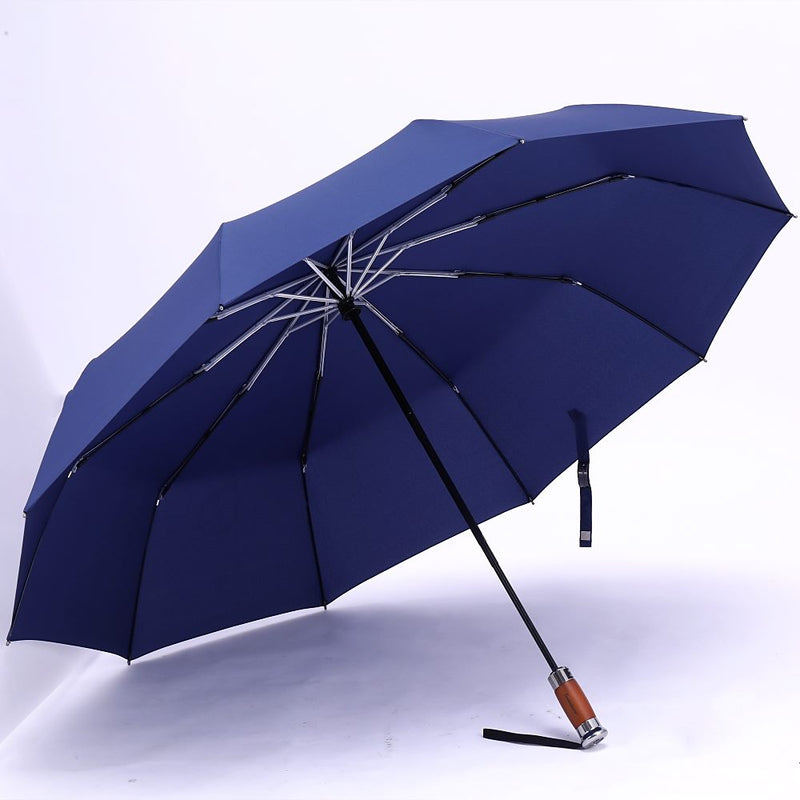 Genuine Brand Large Folding Umbrella Rain 1.2 Meters Business Men Automatic Umbrellas Windproof Male Parasol Dark Blue And Black