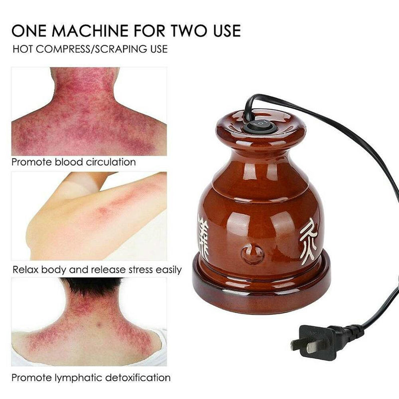 Electric Heating Vacuum Scraping Therapy Massage Guasha Machine Body Massager  moxibustion beauty guasha moxa steam massage