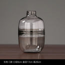 Florero hidropónico azul creativo para arreglo de flores secas, adorno para sala de estar, dormitorio, mesa de comedor moderna, florero de cristal artesanal