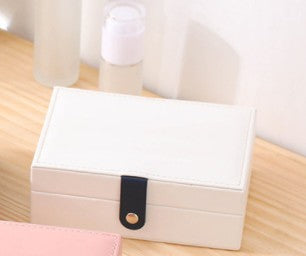 WE Lady PU Leather Universal Jewelry Organizer Display Travel Jewelry Case Boxes Portable Jewelry Box Button Leather Storage