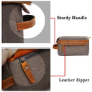 Neceser para hombre Kit de afeitado Bolsa Crazy Horse Leather Dopp Kit Neceser de viaje para hombre Neceser de lona