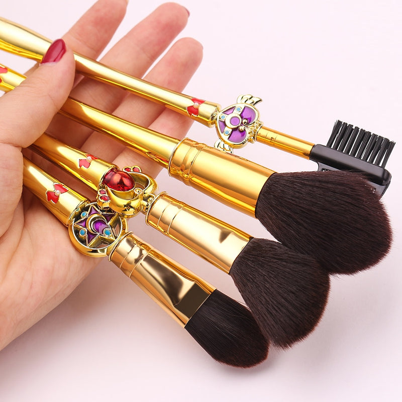 New 8pcs Pro Makeup Brushes Sets &amp; Kits Moon Anime Soft Hair Blusher Concealer Eye Shadow FOUNDATION Lip Brush Cosmetics Tool