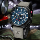 Marca CURREN, relojes de pulsera de cuarzo marrón de lujo para hombre, reloj de cuero con esfera cronógrafo luminosa para hombre, reloj deportivo informal