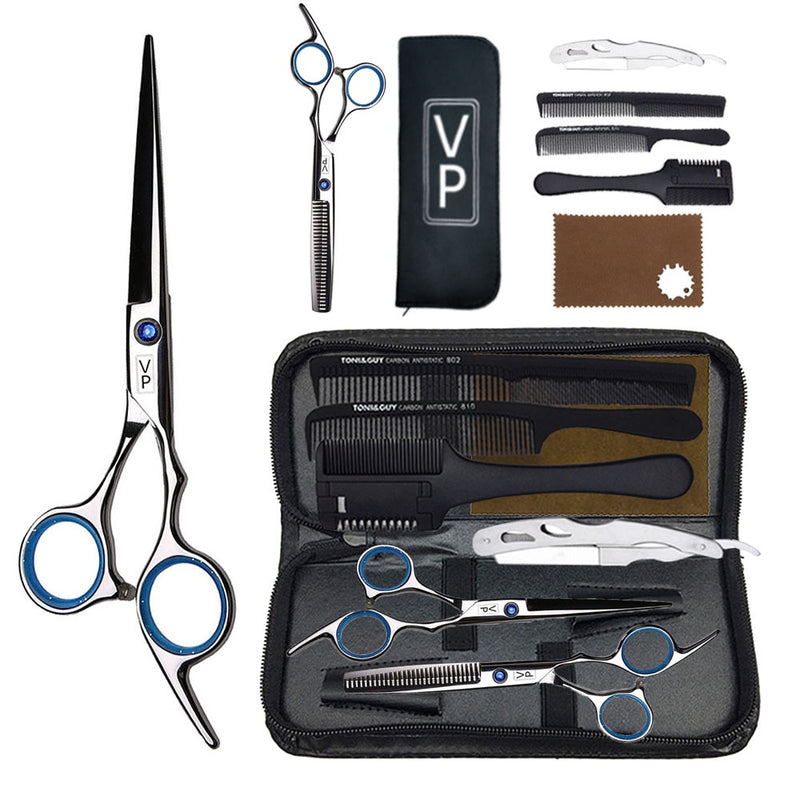 Professional Hairdressing Haircut Scissors 6 Inch 440C Barber Shop Hairdresser's Cutting Thinning Tools High Quality Salon Set