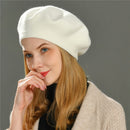 Women Beret Fashion Hat Winter Female Knitted Cotton Wool Hats Spring Brand Girls Wool Solid Color Beret