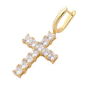 TOPGRILLZ Micro Paved Cross Full Bling Iced Out Earring Cubic Zircon Gold Silver Color Charm Stud Earrings Hip Hop Jewelry