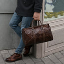 WESTAL leather duffle bag men's travel bag leather vintage weekend bag men's travel bags genuine leather luggage/overnight tote