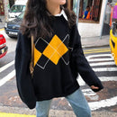 Women Knitted Sweater Vintage Green Striped Print Sweater Oversized Pullovers Winter Streetwear Long Sweaters Tie Dye Outerwear