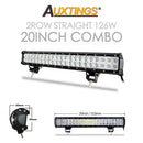 Auxtings 12&#39;&#39; 22&#39;&#39; 20inch 12V 24V offroad led light bar Spot Flood Combo 20&#39;&#39; 126W led Work Light for Jeep Car 4WD Truck SUV ATV