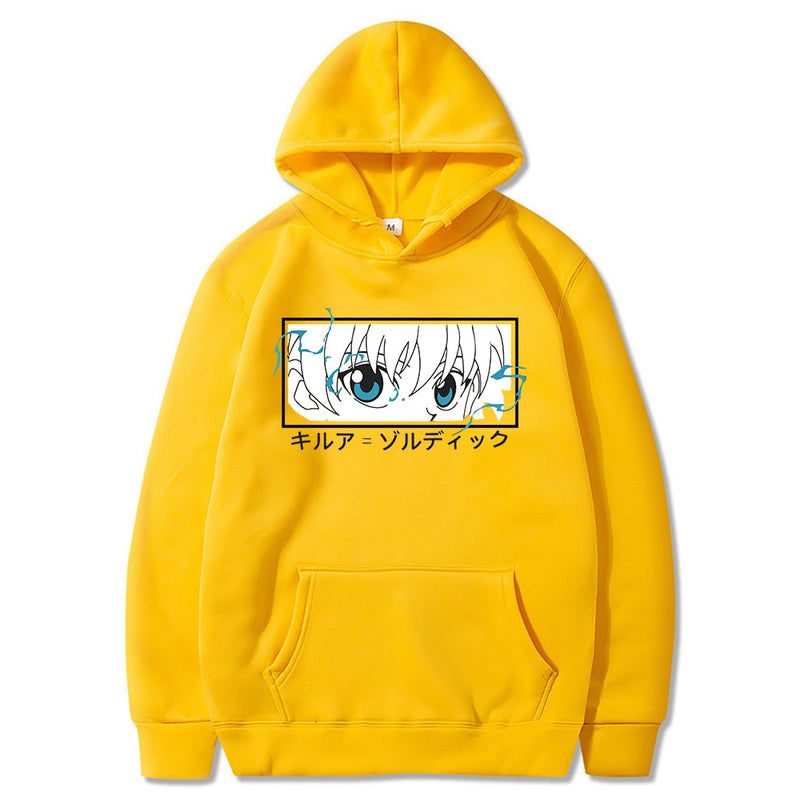 Hunter X Hunter Pullover Hoodies Sweatshirts Killua Zoldyck Eye Print Anime Hoodie Streetwear Tops