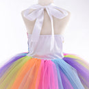 Regenbogen Pailletten Einhorn Kinder verkleiden sich Kostüme Prinzessin Mädchen Kleid Party Kostüm Halloween Blumenmädchen Kleider für Hochzeiten Knie