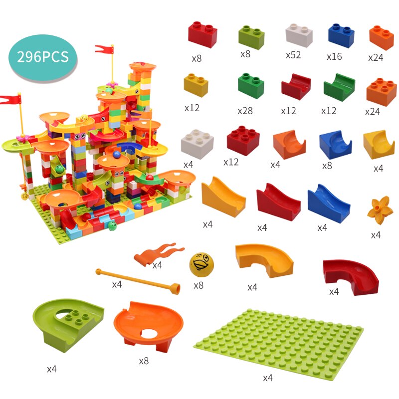 Große Größe Montageblöcke Marmor Race Run Maze Ball Bausteine ​​Trichterrutsche Bausteine ​​Spielzeug für Kinder Kindergeschenke