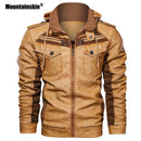 Mountainskin Herren Lederjacken Winter Fleece Dicke Herren Kapuzen Motorrad PU Mäntel Herrenmode Outwear Markenkleidung SA794