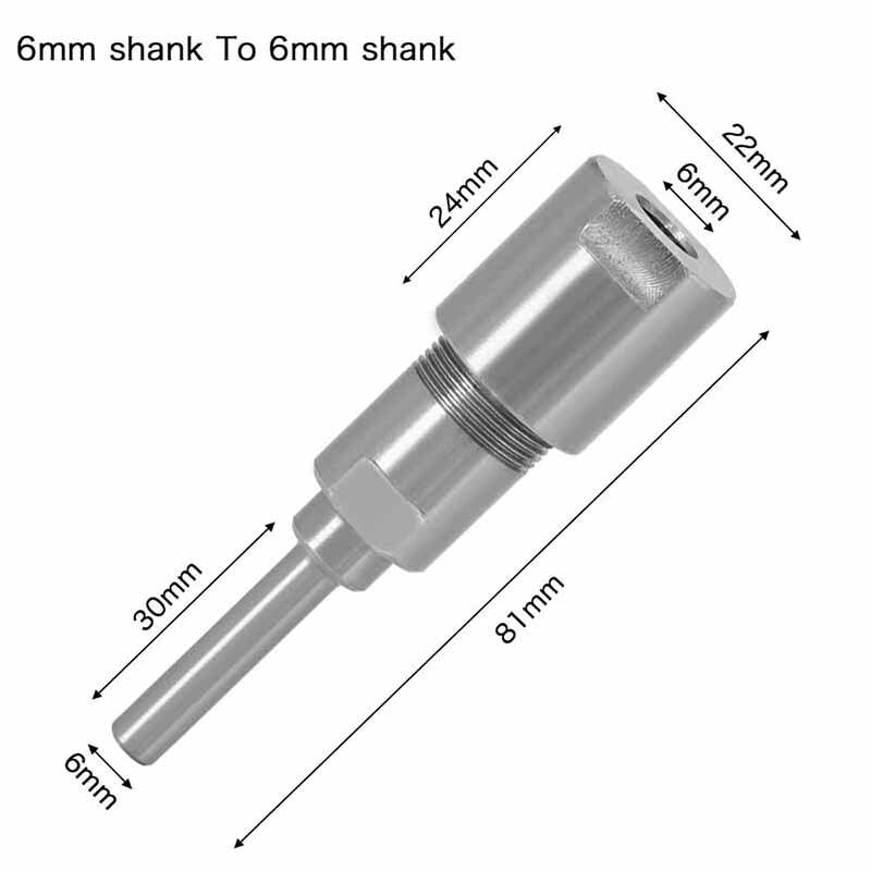 Broca para enrutador de vástago de 1/4 ", 8mm, 12mm, 1/2", convertidor de varilla de extensión, accesorios para máquina de grabado para fresa de madera