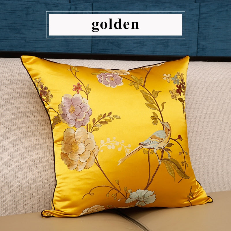 High precision embroidery jacquard pillow case mahogany sofa cushion pillowcase headboard large back pillow back cover customize