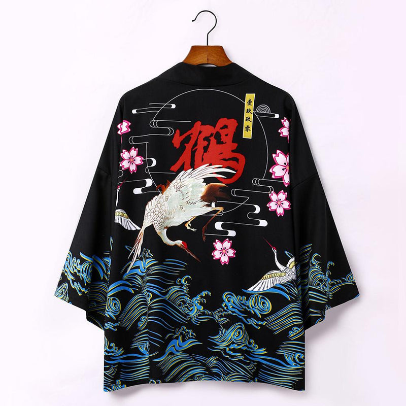 Kimono japonés cárdigan hombres novedad de verano Haori Samurai Kimonos Karate Streetwear camisa Kimono japonés hombres Haori Yukata