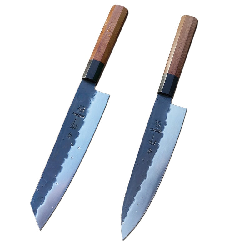 Cuchillos de cocina japoneses FANGZUO, cuchillo de acero inoxidable de alto carbono forjado, cuchillo de cocina afilado Santoku, herramienta para cortar cuchillos de utilidad