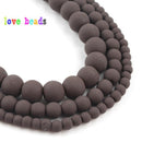 4/6/8mm Natural Matte Multicolor Hematite Stone Rubber Loose Round Beads for Accessories Jewellery Making Diy Bracelet 15"