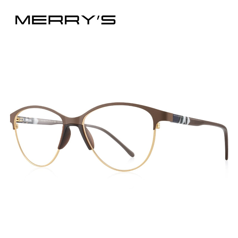 MERRYS DISEÑO Mujeres Retro Cat Eye Gafas Marco Ultraligero Ojo Miopía Receta Gafas Acetato Gafas Piernas S2602