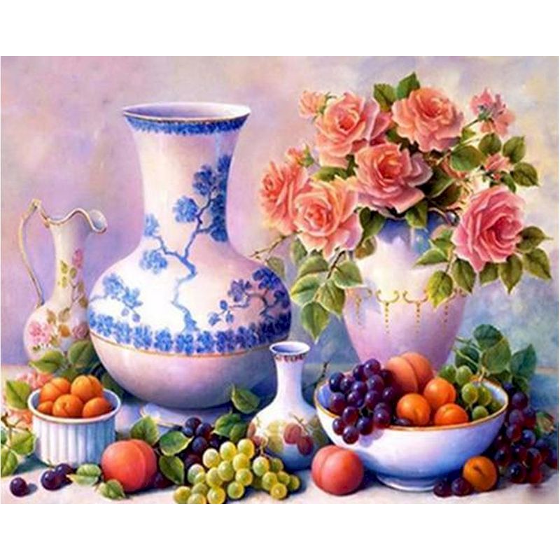 CHENISTORY Fruit Flower Oil Paint By Numbers Kits For Adults Children Unique Gift Modern Home Living Room Decoration Wall Art