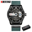 CURREN Men Military Sports Watches Men's Quartz Date Clock Man Casual Leather Wristwatches  Relogio Masculino
