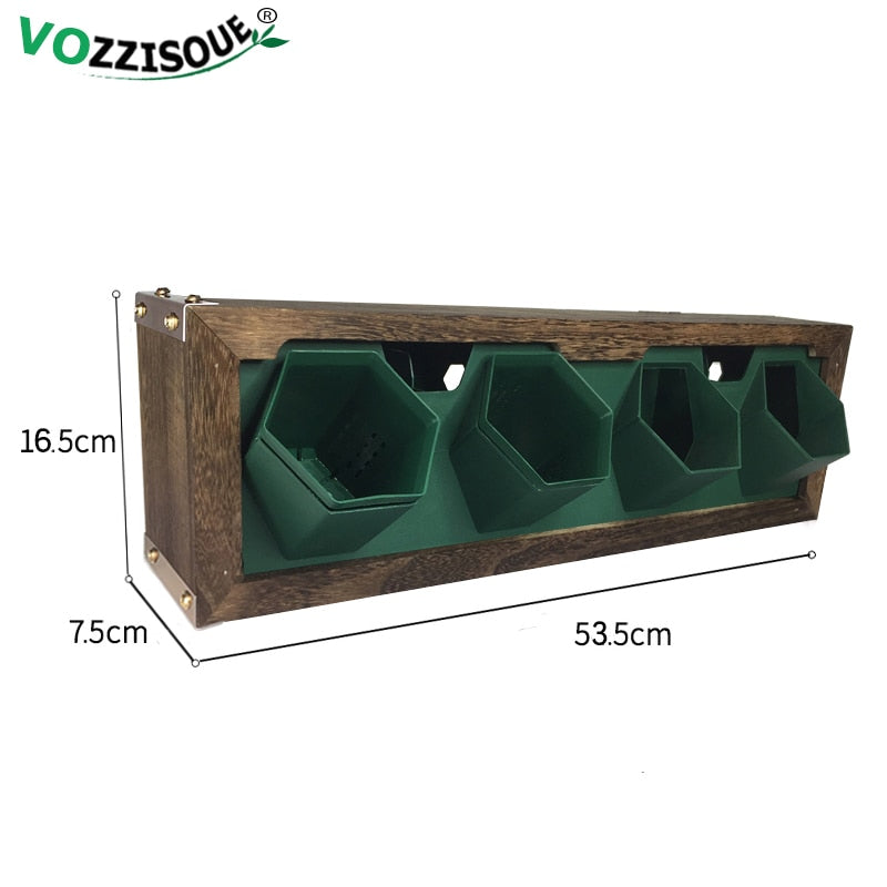 Creative Decorative Hanging Pots Hydroponic Wooden Flower Box Photo Frame Flower Pot Holder Vertical Garden Wall Plastic Planter