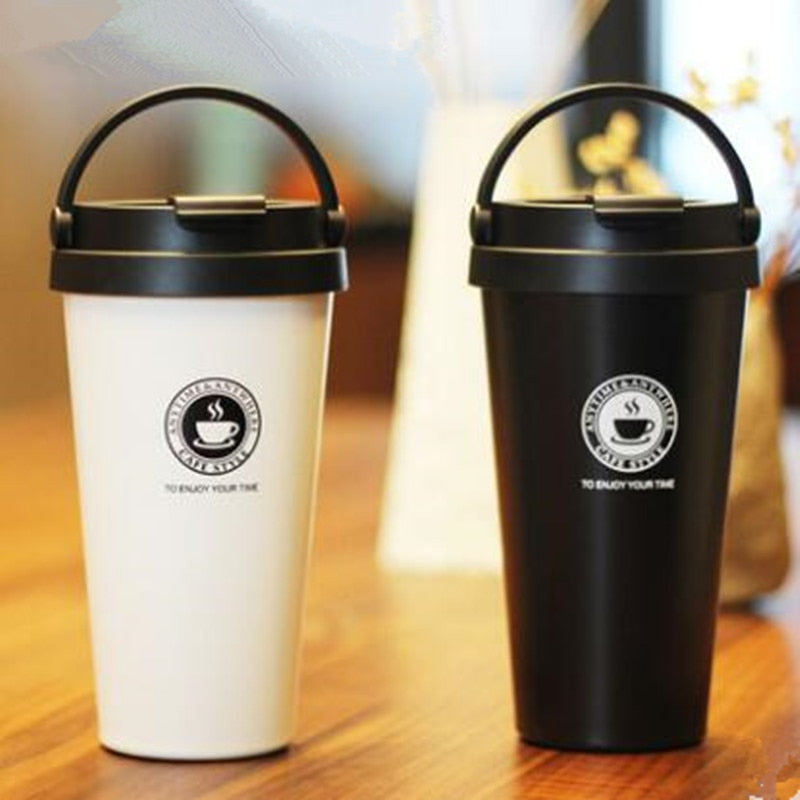 500ml Portable Travel Coffee Mug Double Wall Stainless Steel Vacuum Flask Thermo Car Thermal Mug Thermos Cup